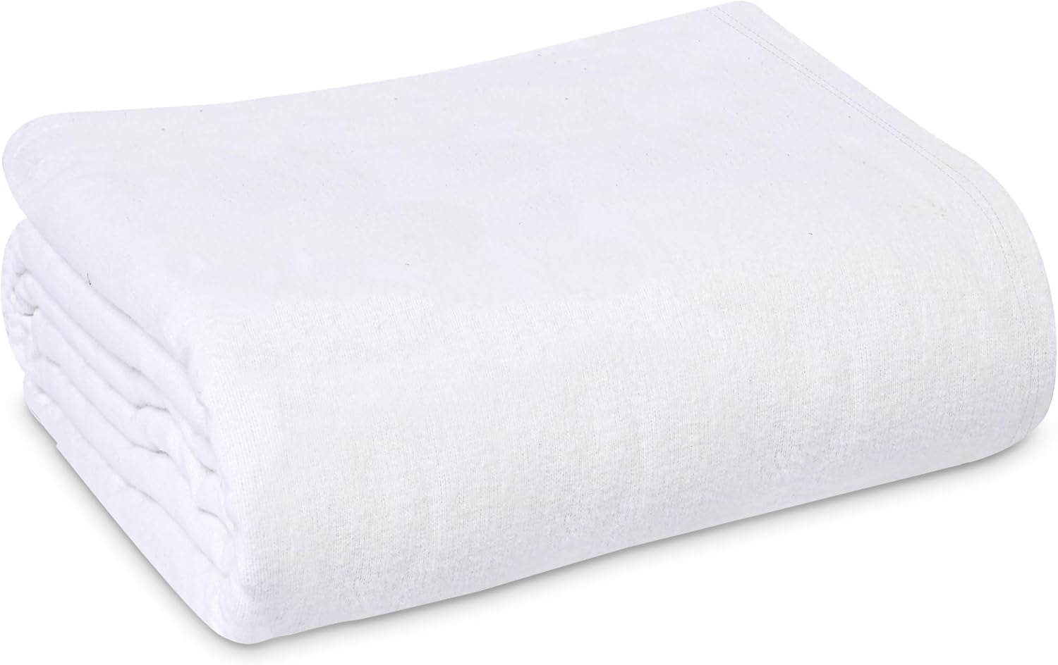 Linteum Textile Cotton Blended 70x90 in Hospital Bath Blanket, 1.75 lb. White, 12 Pack