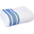 thumbnail image 1 of Linteum Textile Cotton Blended 70x90 in Hospital Bath Blanket, 1.75 lb. White-Blue Stripe, 1 of 7