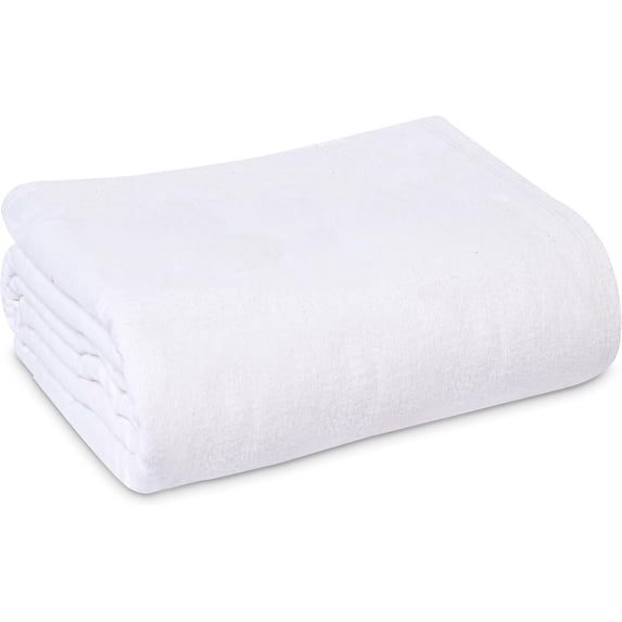 Linteum Textile Cotton Blended 70x90 in Hospital Bath Blanket, 1.75 lb. White