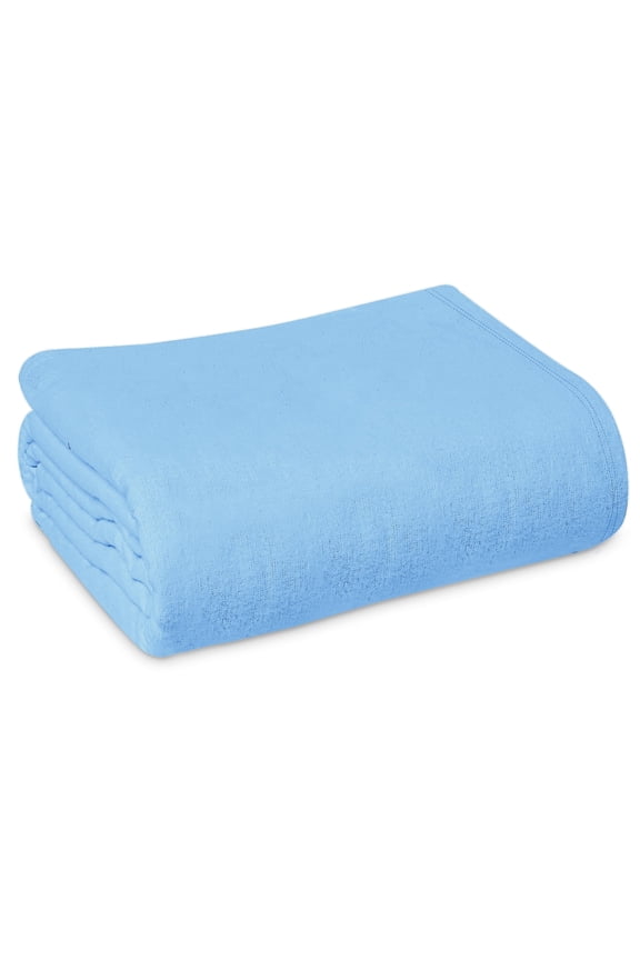 100% Cotton Hospital Patient Bath Blanket, Bed Bath Sheet, Twin Blanket Lightweight Sheet Blankets 70x90 in, 1.75 lb. Blue