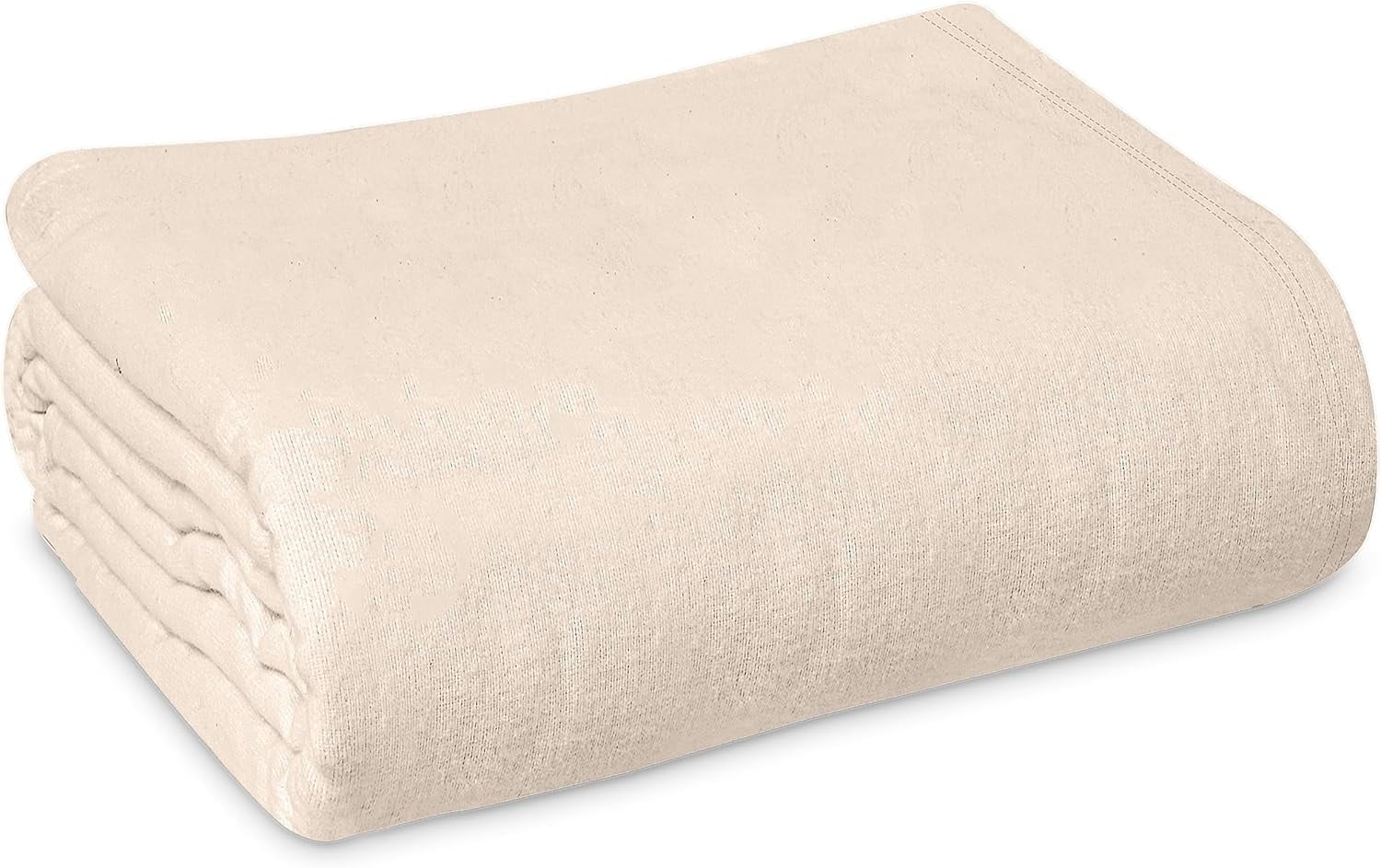 Linteum Textile Cotton Blended 70x90 in Hospital Bath Blanket, 1.4 lb. Unbleached, 12 Pack