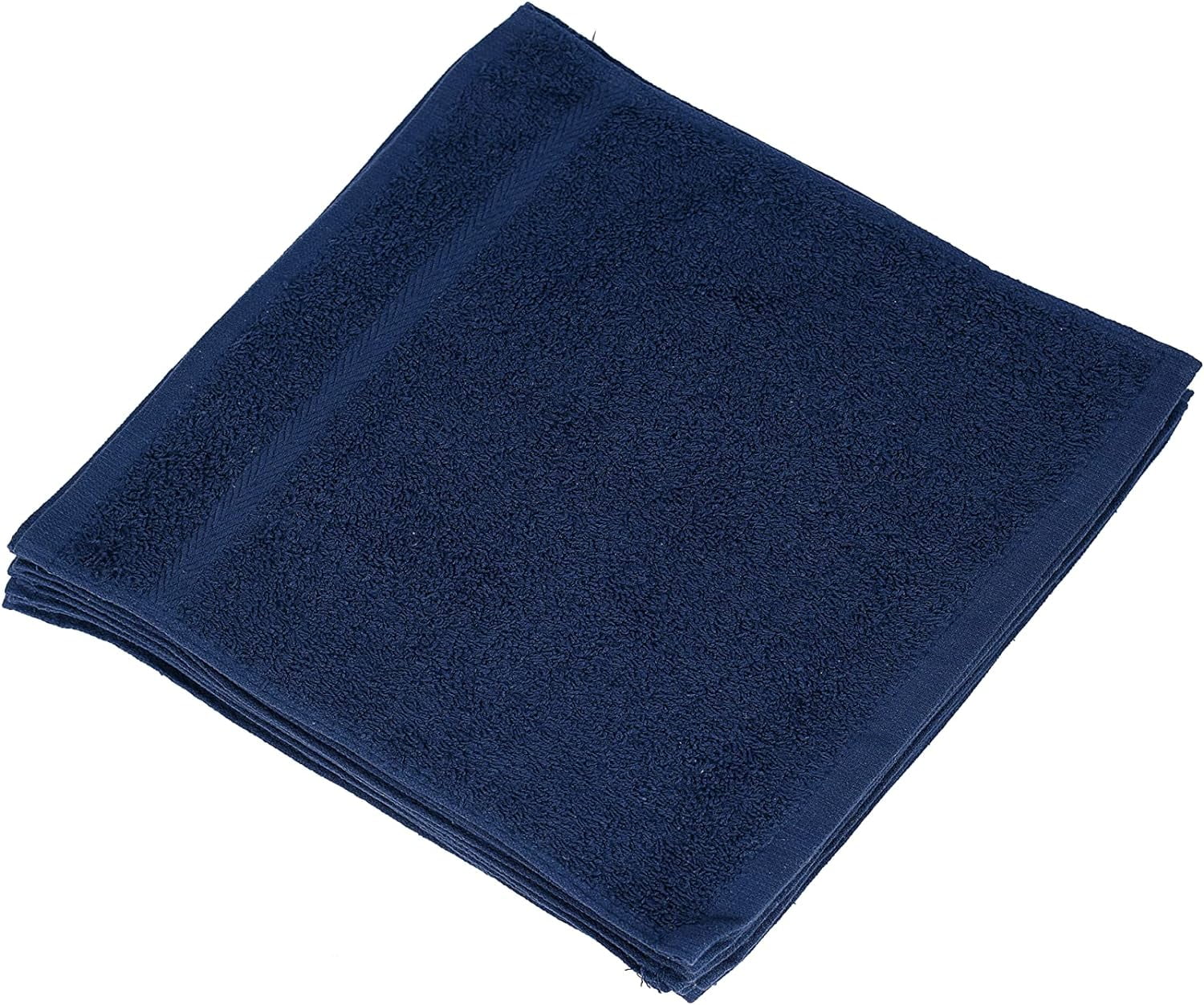 Linteum Textile Face Towel Set, 12x12 Inch, 100% Soft Cotton, 16 Single Ring Spun Washcloths, Absorbent & Durable Face Towel for Household, Spa, Gym and Hotels - 24 Pack (Navy Blue)