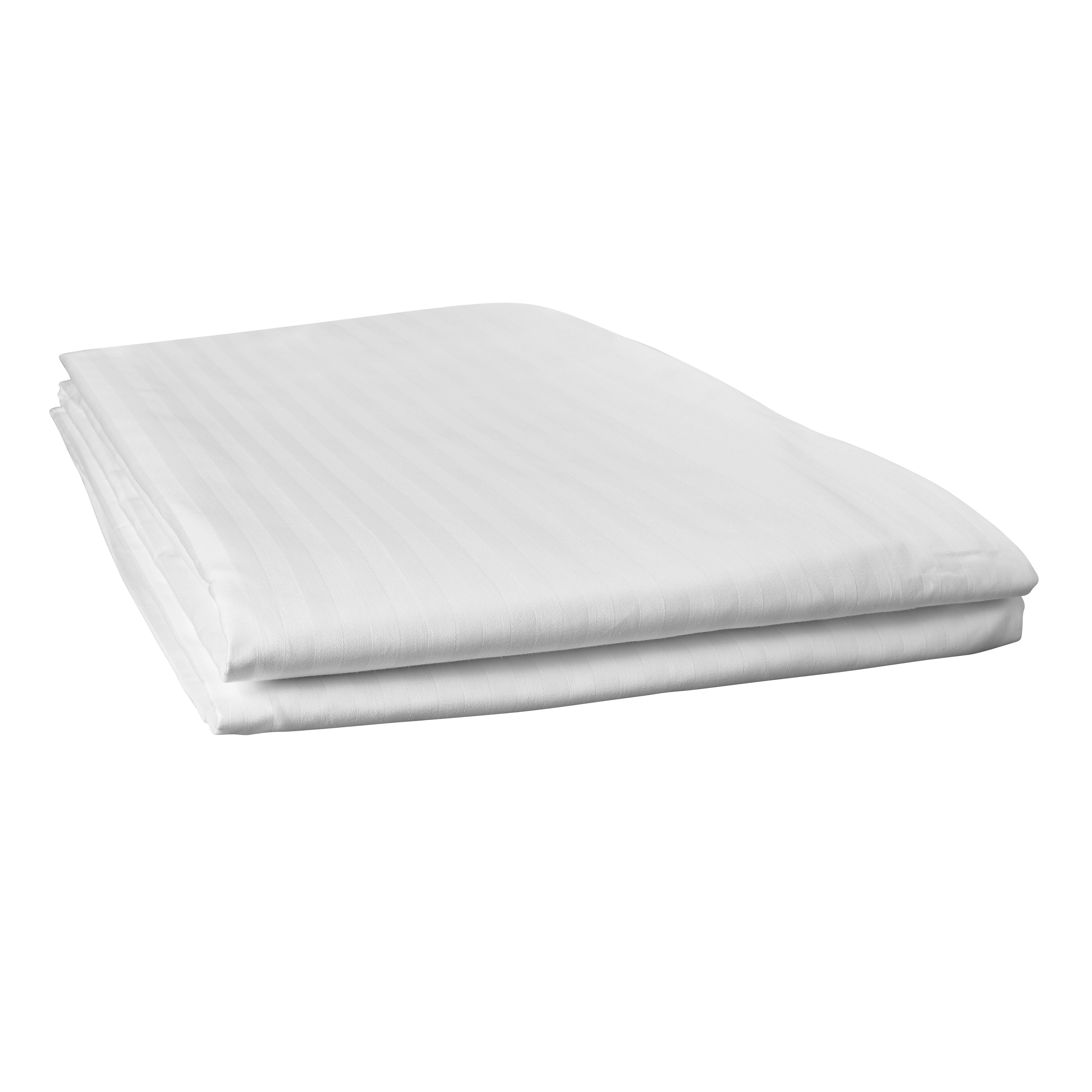 Linteum Textile Flat Bed Sheets 1 Pack, 98x120 Inches Queen White