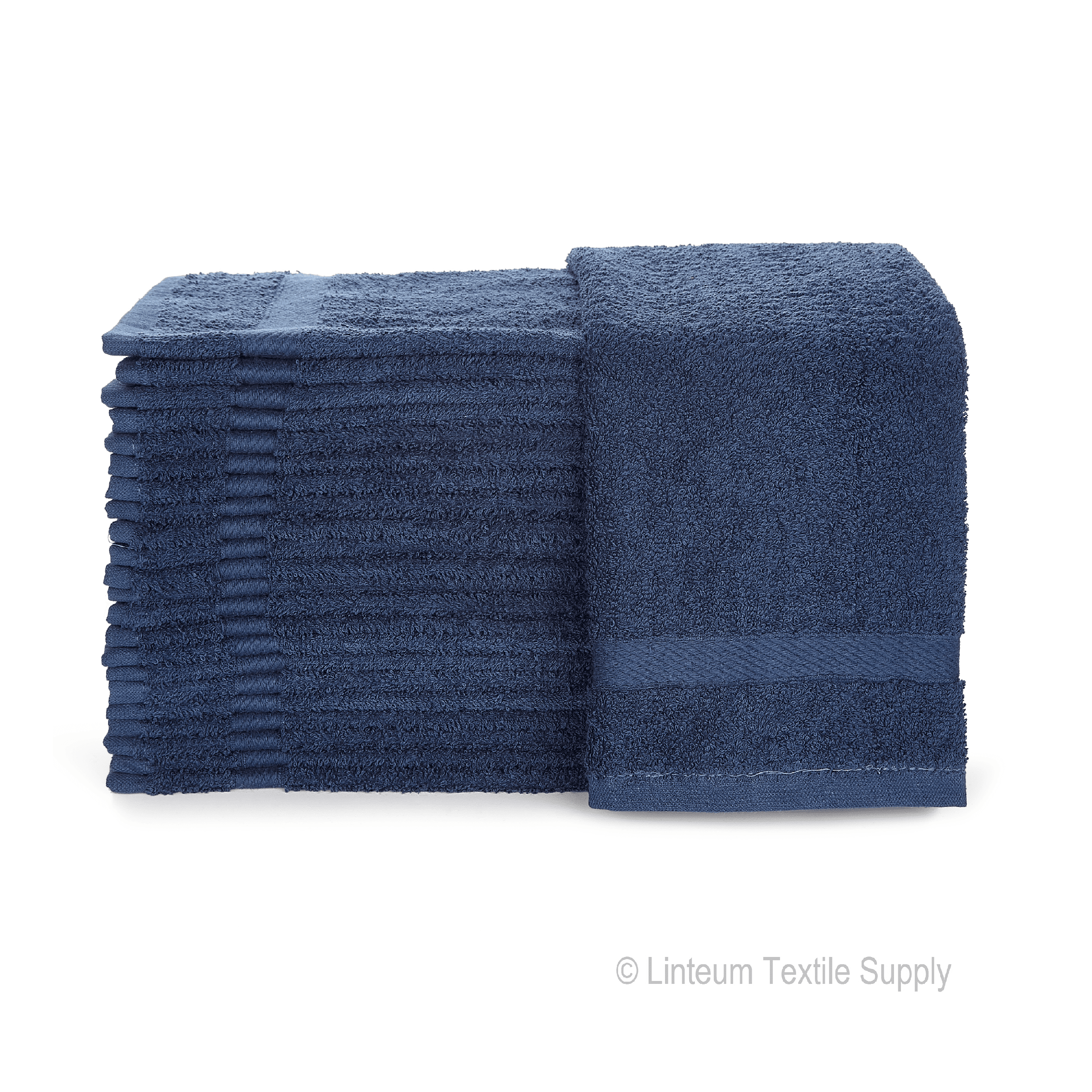 Linteum Textile Navy Blue 12 Pack Luxury Hand Towel - 16x27 Inches, Premium 100% Cotton, Ultra-Soft and Highly Absorbent Towels for Bathrooms, Gyms, Showers, Hotels, and Spas