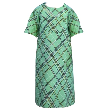 Linteum Textile Polycotton Green IV Hospital Patient Gown w/ Telemetry Pocket (Pack of 1)
