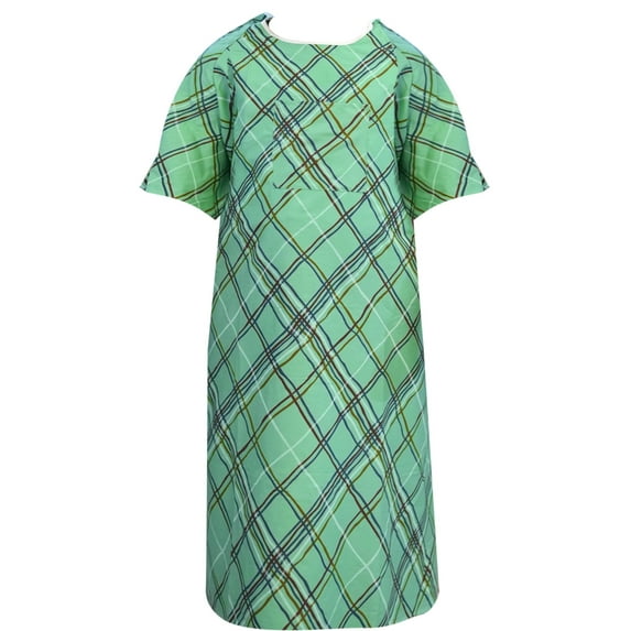 Linteum Textile Polycotton Green IV Hospital Patient Gown w/ Telemetry Pocket (Pack of 1)