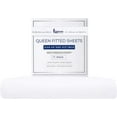 thumbnail image 1 of Linteum Textile Queen White Fitted Bed Sheets, 60x80x12 Inches, 200 Thread Count (12 Pack), 1 of 6