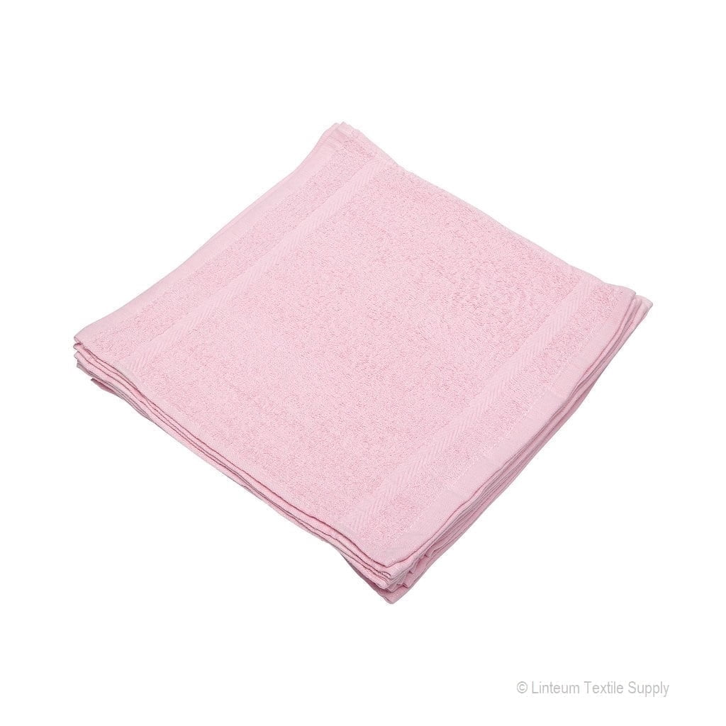 Linteum Textile Supply 100% Cotton 12x12 inch Washcloths, Pink (24 Pack ...