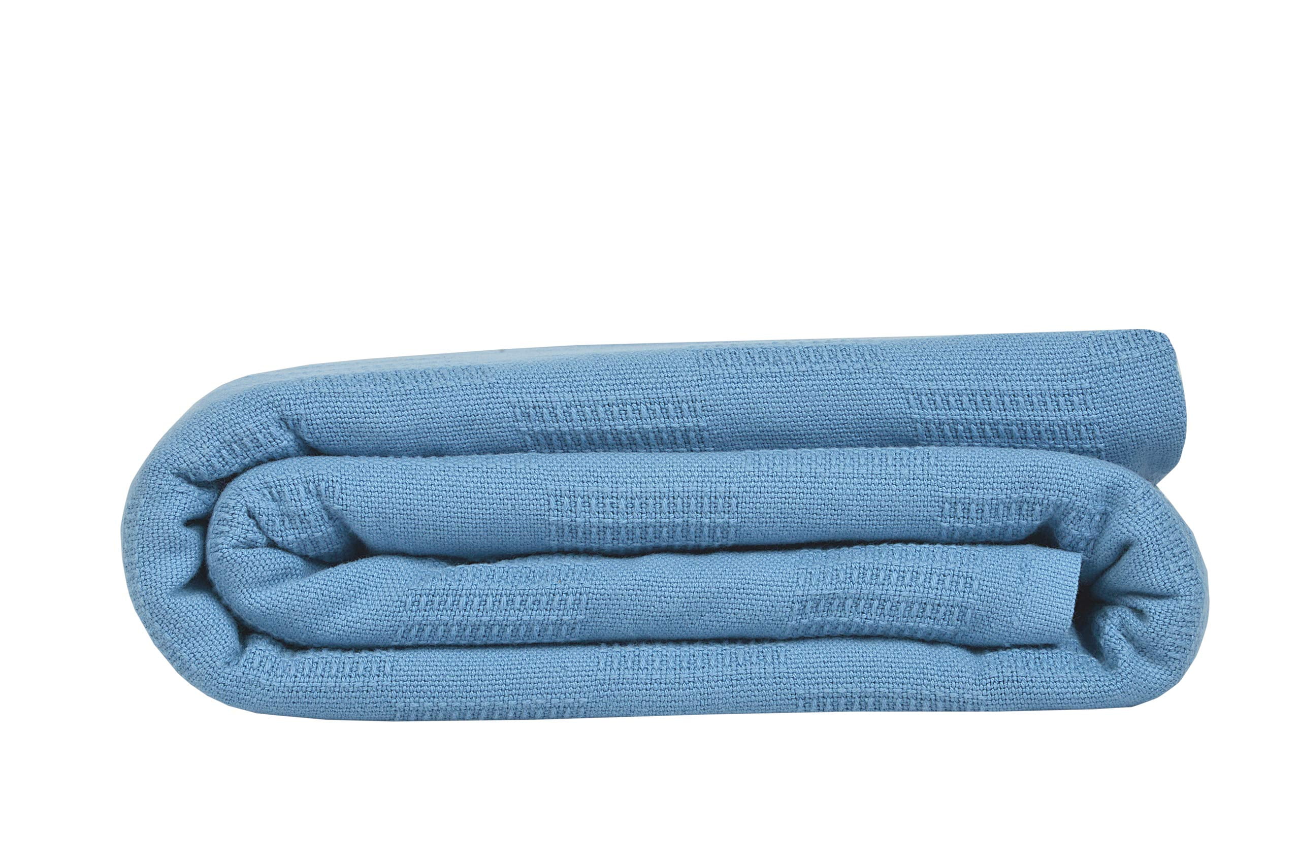 Linteum Textile Supply 100% Cotton Thermal Snag-Free Blanket (Blue, Twin) 66x90 in