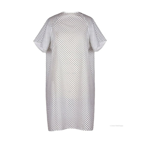Linteum Textile Supply Medical Exam Hospital Classic Economy Patient Gown White w/Black Snowflake One Size Fits All (6-Pack)