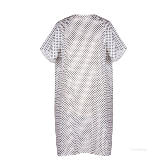 Linteum Textile Supply Medical Exam Hospital Classic Economy Patient Gown White w/Black Snowflake One Size Fits All (6-Pack)