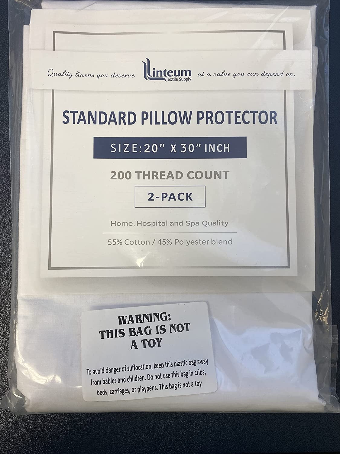 Linteum Textile Supply Standard/Queen Size Zippered Pillow Protector