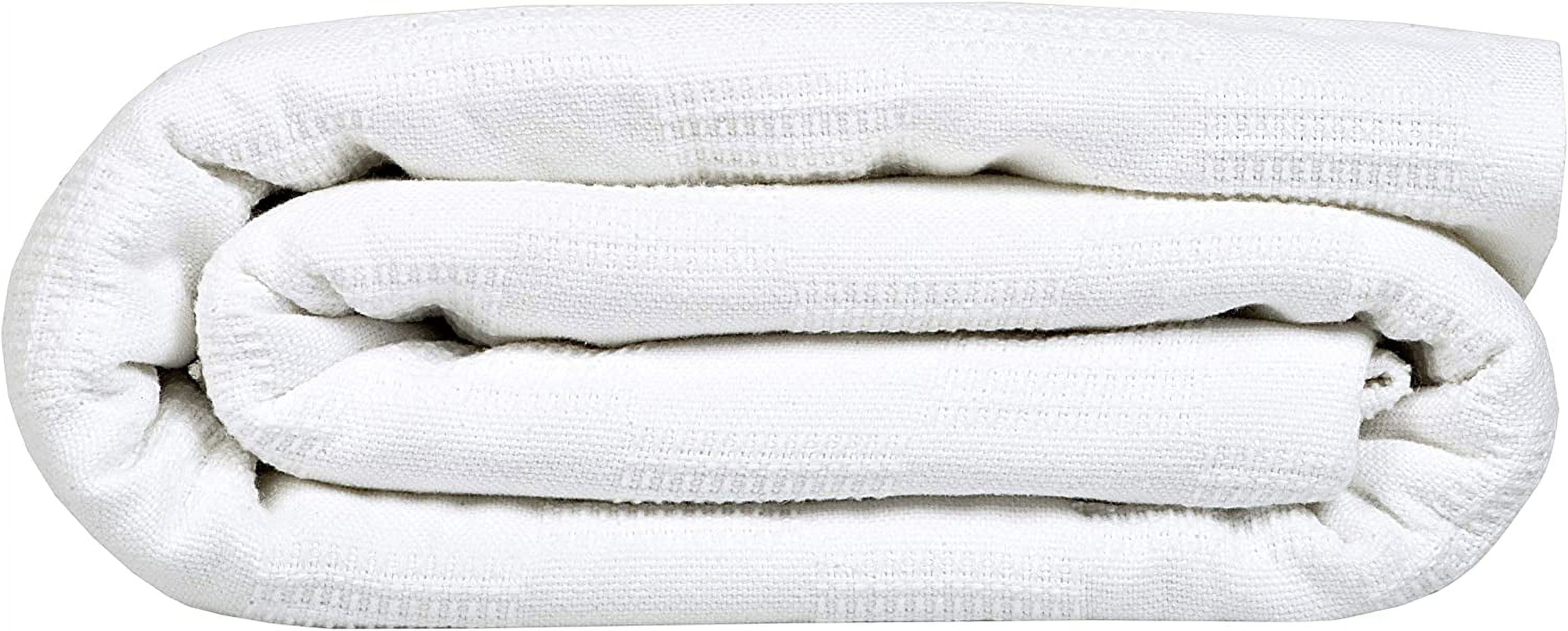 Linteum Textile Supply 100% Cotton Thermal Snag-Free Blanket (White, Queen) 90x90 in