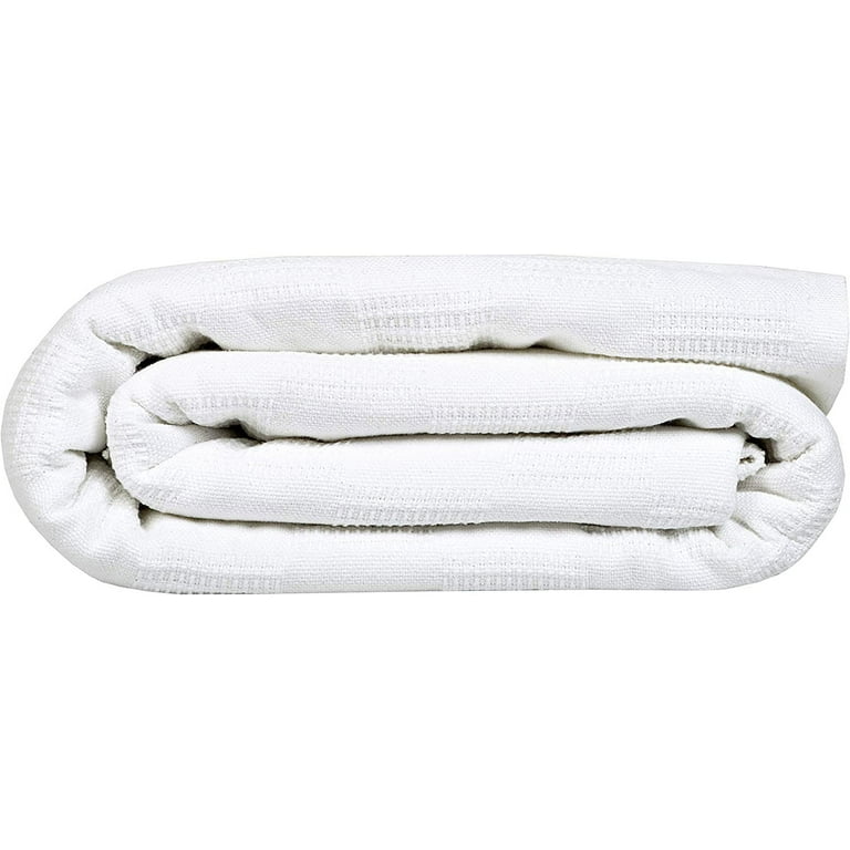 Linteum Textile Supply Thermal Blanket White Twin Long Lasting and Durable Snag Free Soft Blanket Made from 100 Cotton Material for Home