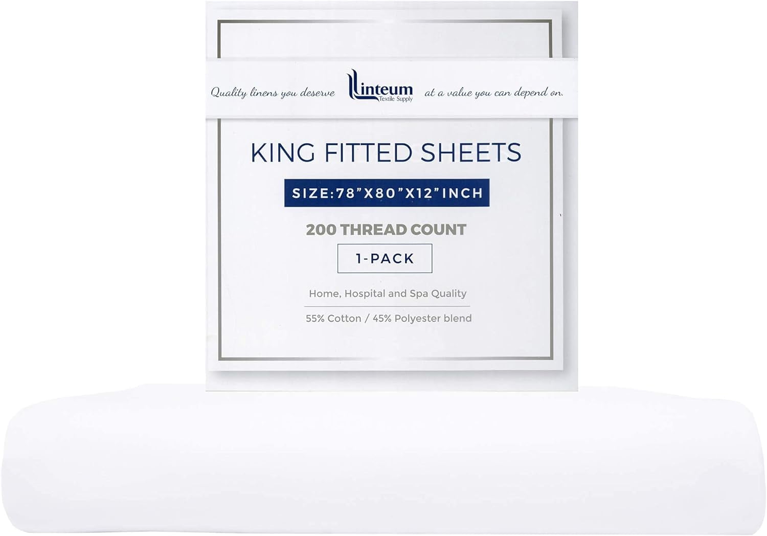 Linteum Textile Supply White Bed Sheets Soft and Comfortable King
