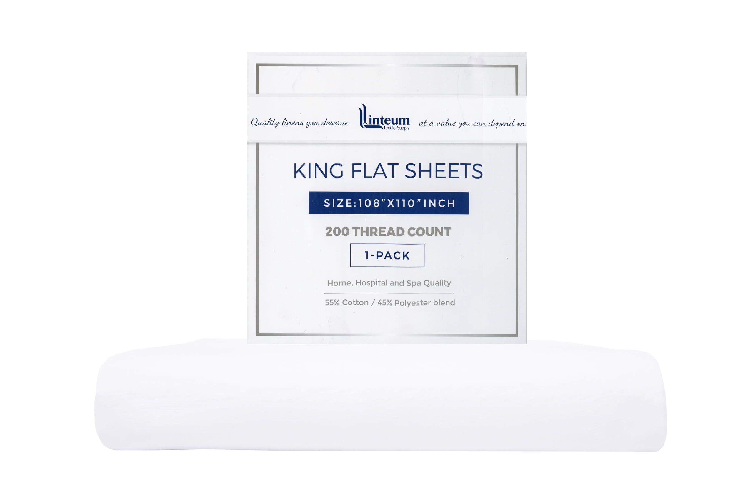 Linteum Textile Supply White Bed Sheets Soft and Comfortable King