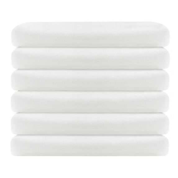 Linteum Textile Supply White Bed Sheets – Soft and Comfortable Spa & Massage Flat Sheets 250 Thread Count Top Sheets for Hotels, Home, Hospitals, Spas & Rental Properties (6 Pack, 66x104 Inches)