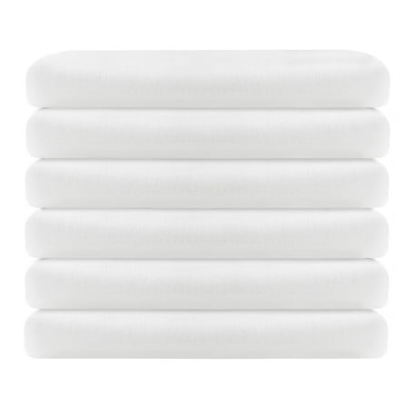 Linteum Textile Supply White Bed Sheets – Soft and Comfortable Spa & Massage Flat Sheets 250 Thread Count Top Sheets for Hotels, Home, Hospitals, Spas & Rental Properties (6 Pack, 66x115 Inches)