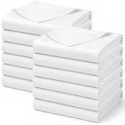 Linteum Textile Supply White Bed Sheets – Soft and Comfortable Spa & Massage Flat Sheets 250 Thread Count Top Sheets for Hotels, Home, Hospitals, Spas & Rental Properties (12 Pack, 66x115 Inches)