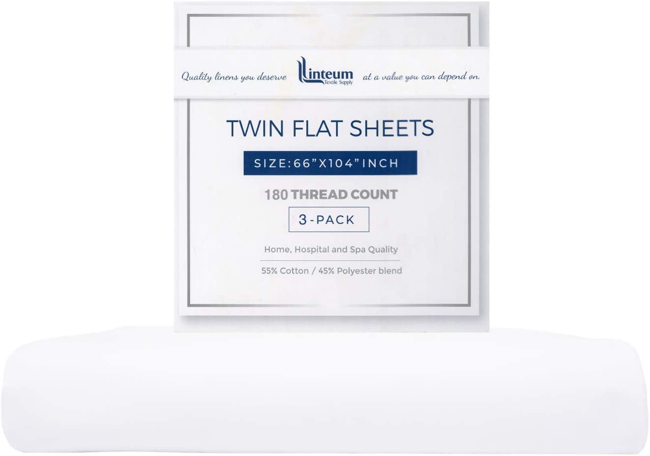 Linteum Textile Supply White Bed Sheets Soft and Comfortable Twin