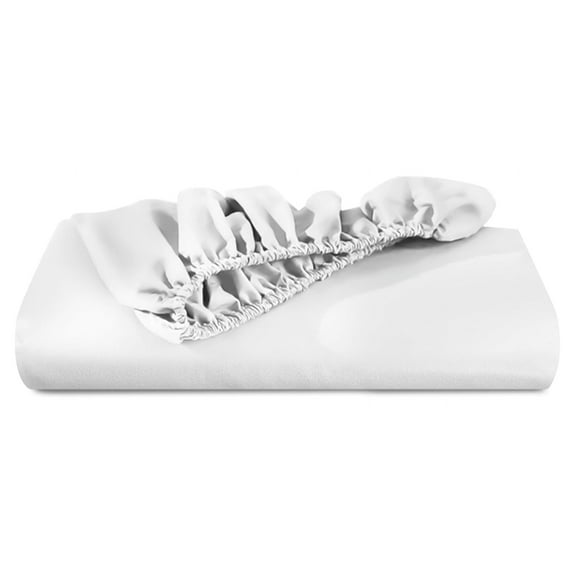 Linteum Textile White Fitted Jersey Knit Hospital Bed Sheet, 19 oz. [36x84x16 in] 1 Pack