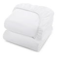 thumbnail image 1 of Linteum Textile White Fitted Jersey Knit Hospital Bed Sheet, 19 oz. [36x84x16 in] 2 Pack, 1 of 8