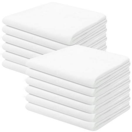 Linteum Textile White Polycotton Pillowcases – Queen/Standard Size, T-180 (12 Pack)