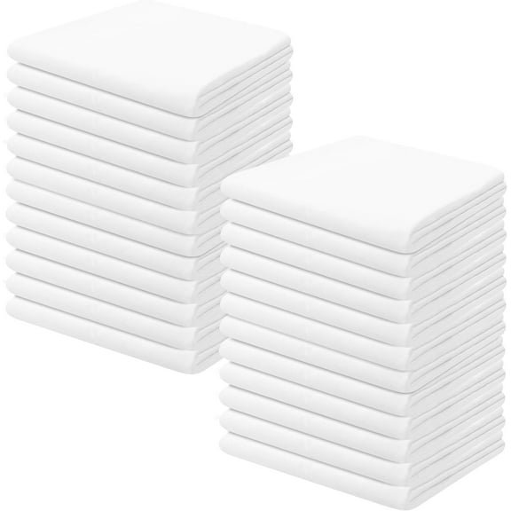 Linteum Textile White Polycotton Pillowcases – Queen/Standard Size, T-180 (24 Pack)