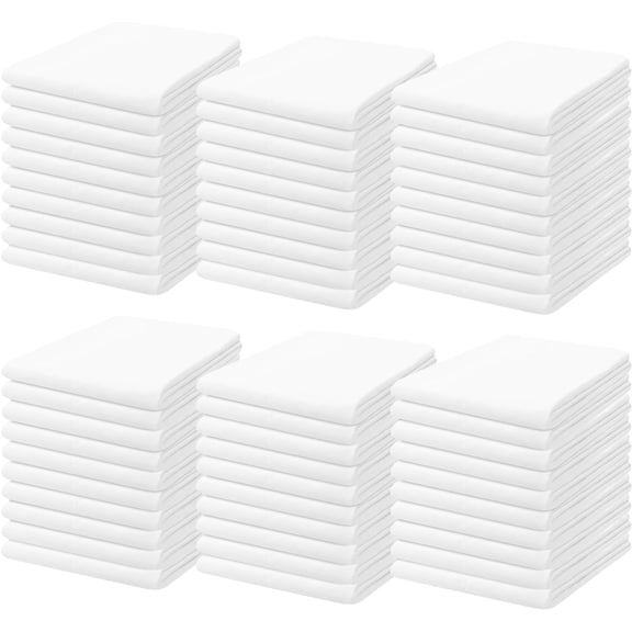 Linteum Textile White Polycotton Pillowcases – Queen/Standard Size, T-180 (60 Pack)
