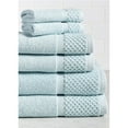 thumbnail image 1 of Lintex Diplomat 6 Piece Bordered Cotton, Turkish Cotton Bath Towel Collection, Blue, 1 of 2