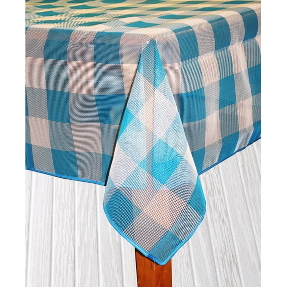 Lintex Linens Bistro Check Indoor/Outdoor Table Cloth, Blue