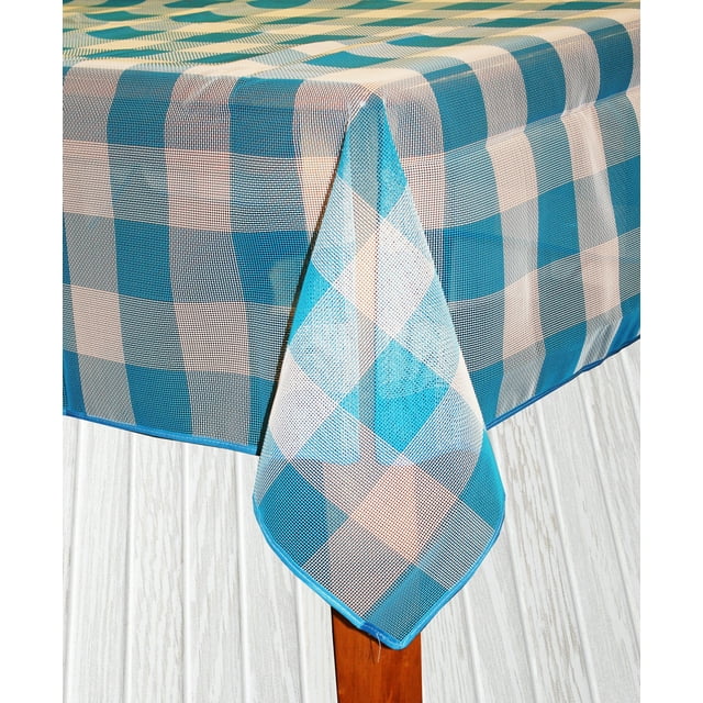 Lintex Linens Bistro Check Indoor/Outdoor Table Cloth, Blue
