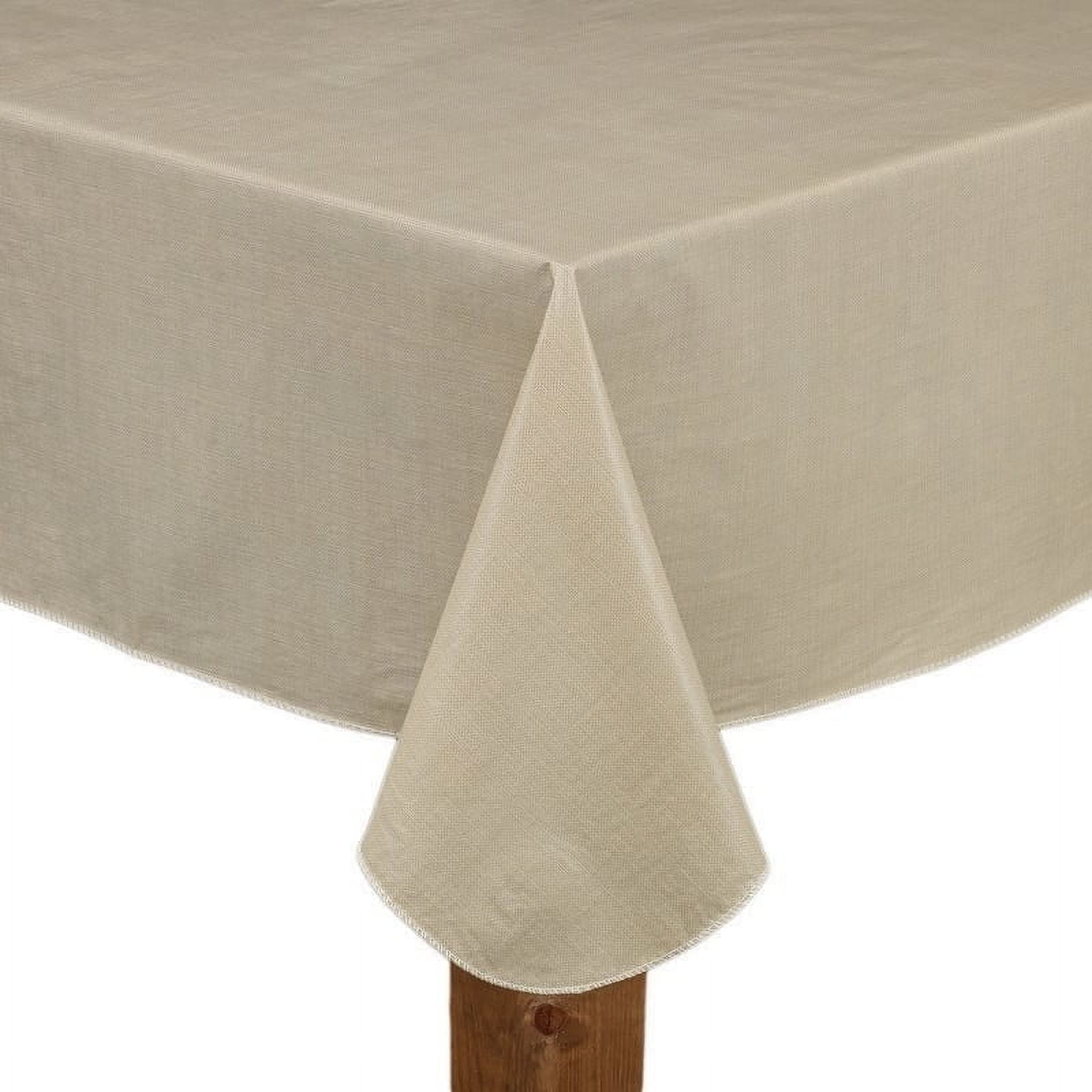 Grey Round Heavyweight Vinyl Tablecloth for Indoor/Outdoor Use