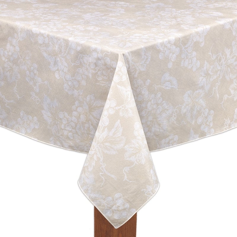 Lintex Linens Grapevine Indoor/Outdoor Vinyl Tablecloth Ivory 52"x52" Square