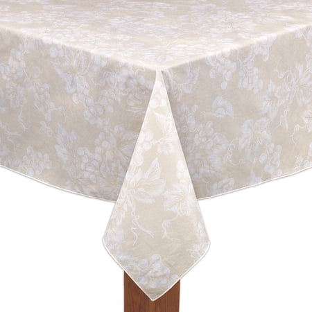 Lintex Linens Grapevine Indoor/Outdoor Vinyl Tablecloth Ivory 52"x52" Square