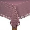 thumbnail image 1 of Lintex Linens Homespun Check 100% Cotton Woven Fringed Tablecloth 60"X84", Wine, 1 of 2