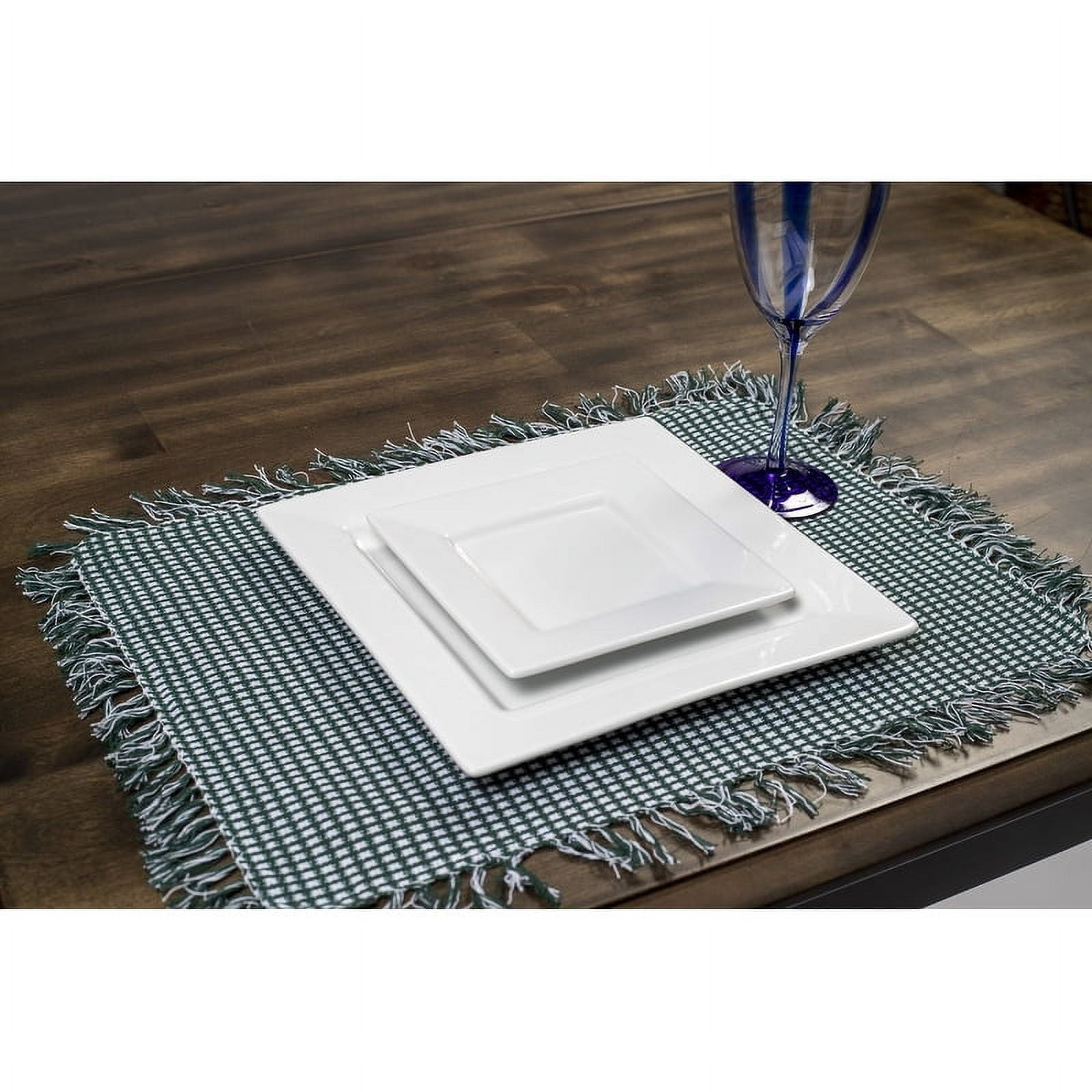 Lintex Linens Homespun Check Hunter 100% Cotton Placemat (Set of 4)