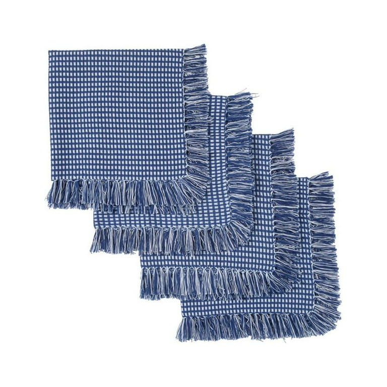Homespun Fringed 18 in. x 18 in. Hunter Green 100% Cotton Napkins (4-Pack) Homespun Fringed 18 in. x 18 in. Hunter Green 100% Cotton Napkins (4-Pack)