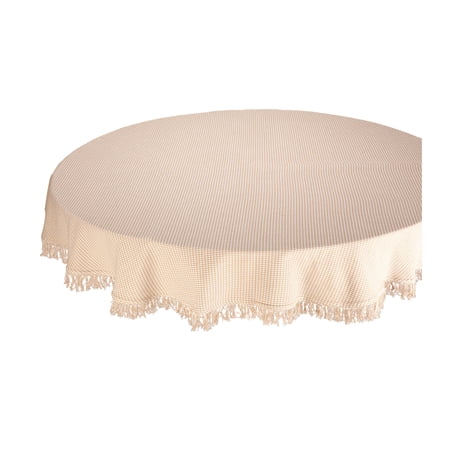 Lintex Linens Homespun Ecru 100% Cotton Tablecloth 70" Round