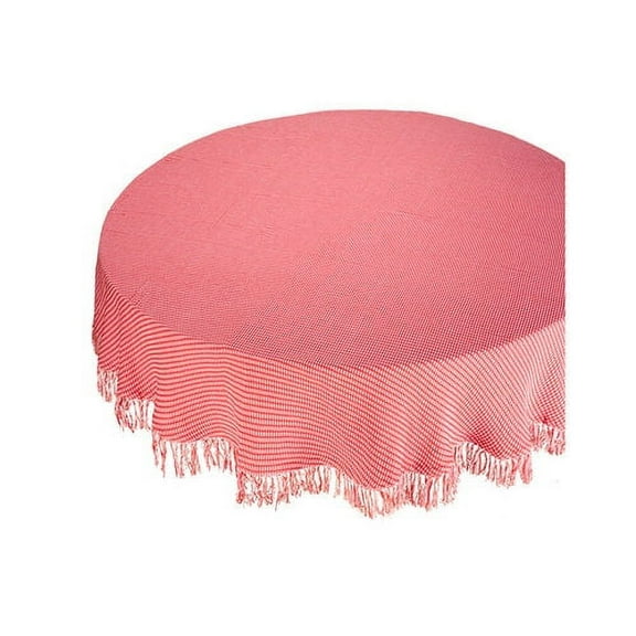 Lintex Linens Homespun Red 100% Cotton Tablecloth 70" Round