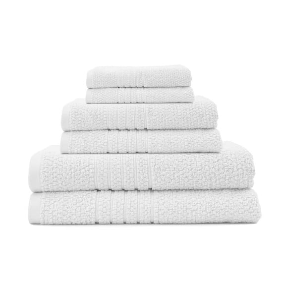 Lintex Linens Softee 6-Piece 100% Cotton Bath White