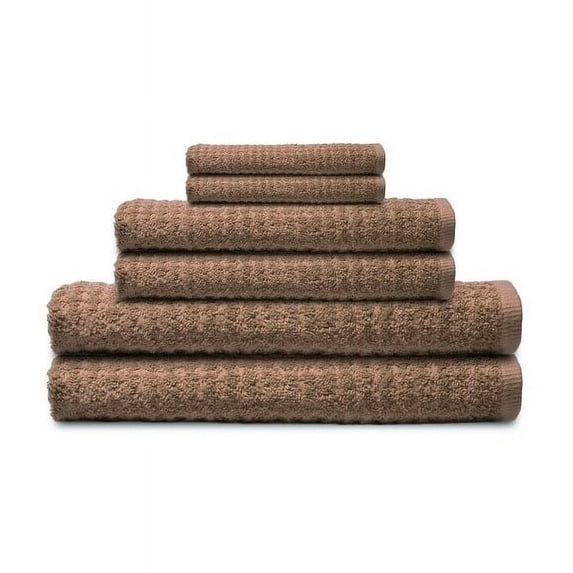 Lintex Linens Textured 6-piece Combed Cotton Bath Towel Set Taupe