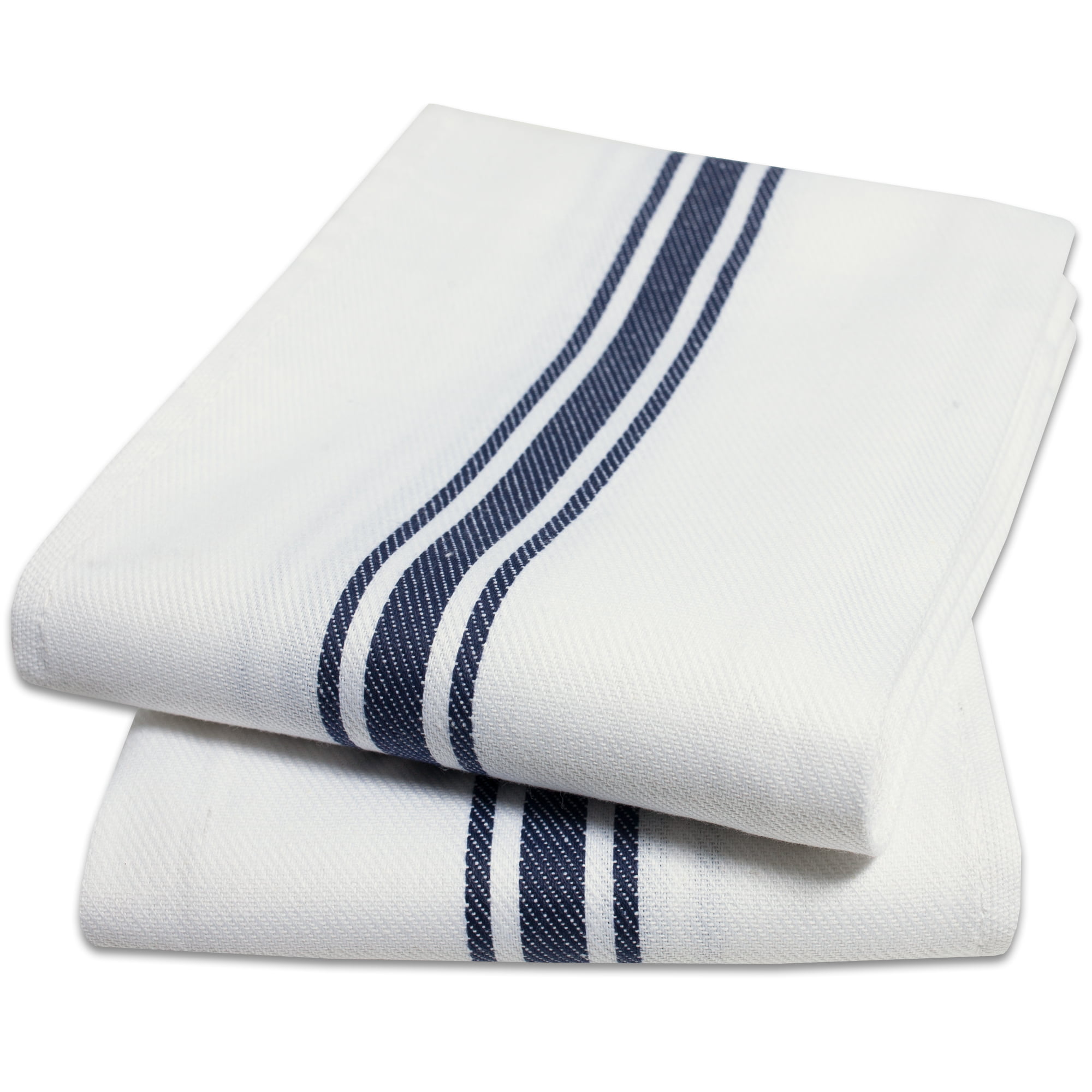 15 x 26 Premium Low Lint Herringbone Towel (blue pinstripe, 300
