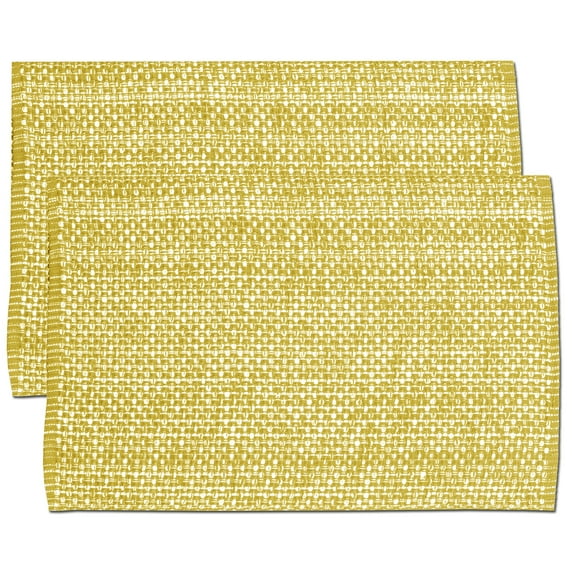 Lintex Trends Collection Two Tone Woven Placemat 100% Cotton 10" x 19" 2 Pack