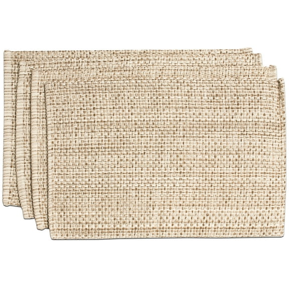 Lintex Trends Collection Two Tone Woven Placemat 100% Cotton 10" x 19" 4 Pack