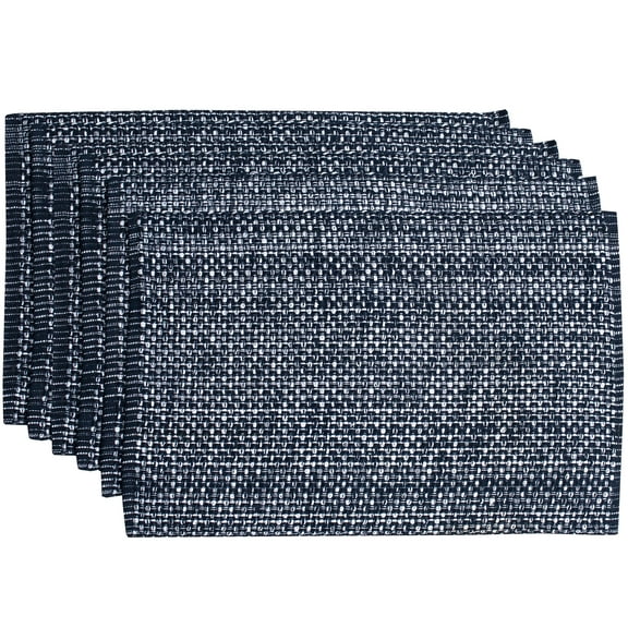 Lintex Trends Collection Two Tone Woven Placemat 100% Cotton 10" x 19" 6 Pack