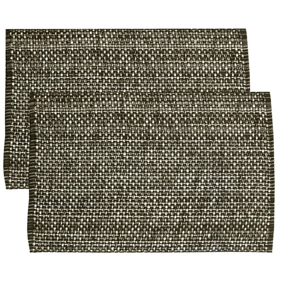 Lintex Trends Collection Two Tone Woven Placemat 100% Cotton 10" x 19" 6 Pack