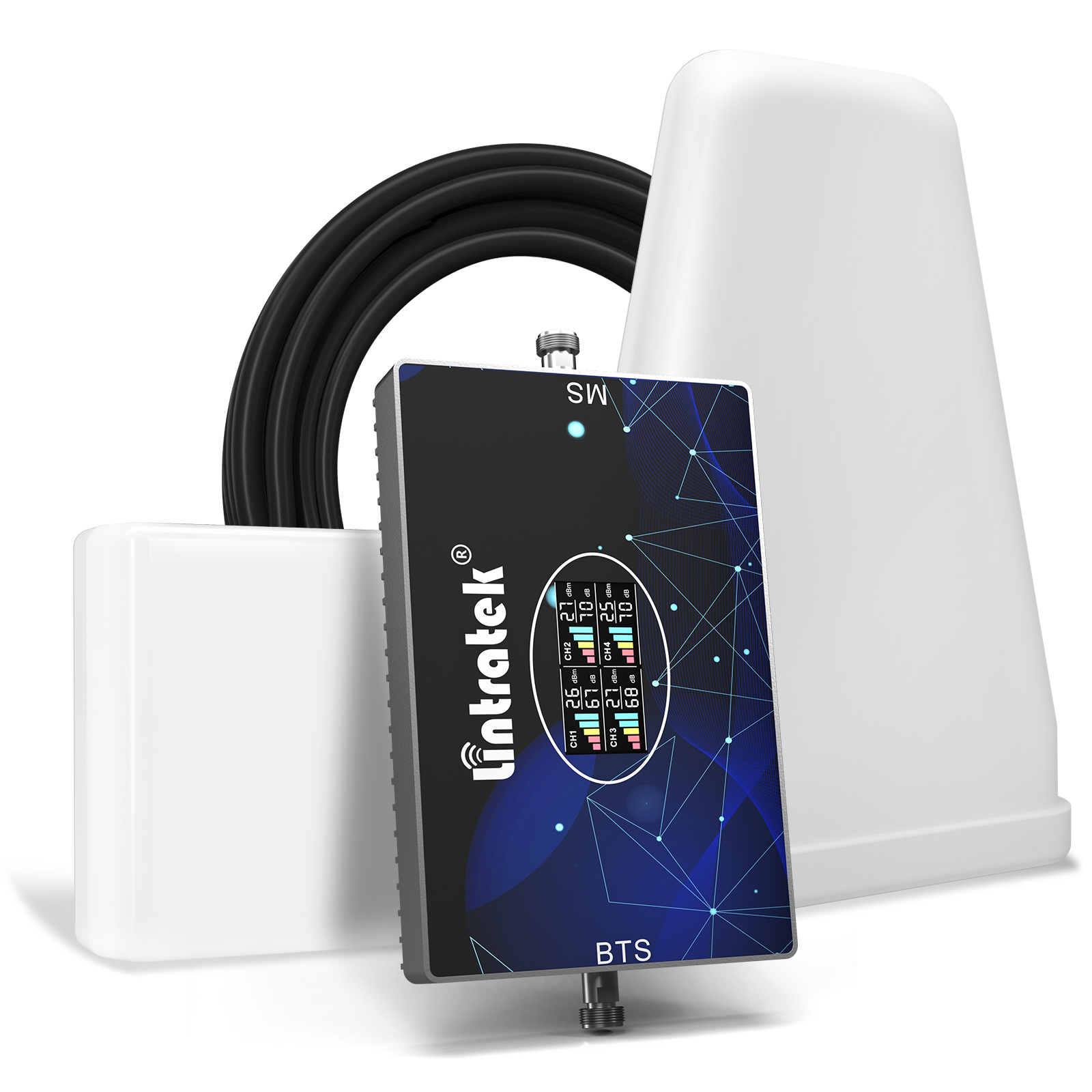 Lintratek Cell Phone Signal Booster for Home, Cell Phone Booster for All U.S. Carriers, Band 2/4/5/12/17 Cell Booster up to 5,500 Sq ft, Boost 3G 4G LTE 5G Voice & Data  | FCC Approved