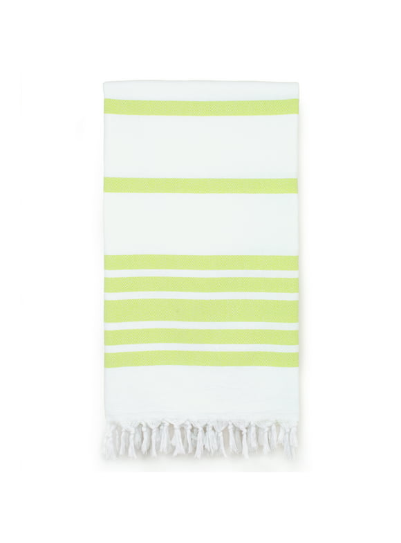 Linum Home 100% Turkish Cotton Herringbone Striped Pestemal Beach Towel