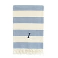 thumbnail image 1 of Linum Home 100% Turkish Cotton Patara Monogrammed Striped Pestemal Beach Towel, 1 of 2